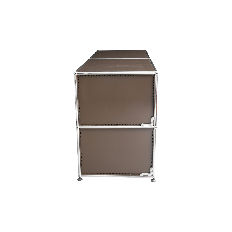 Brown USM storage unit with chrome-plated frame - 1990s