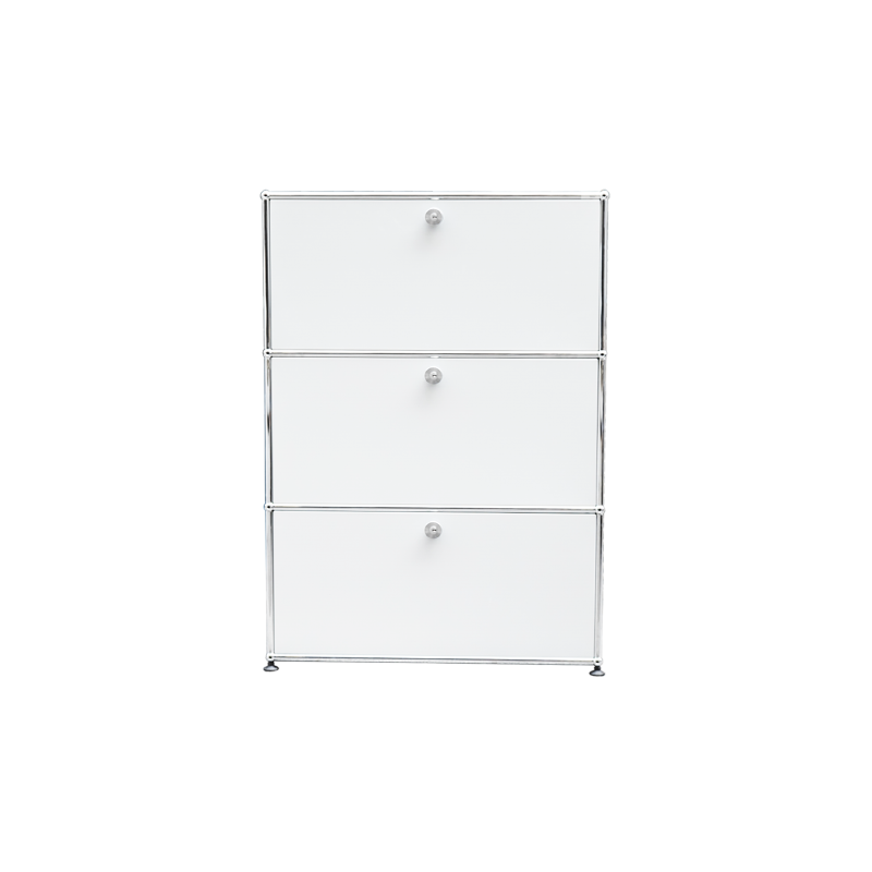 White USM storage unit with chrome-plated frame - 1990s