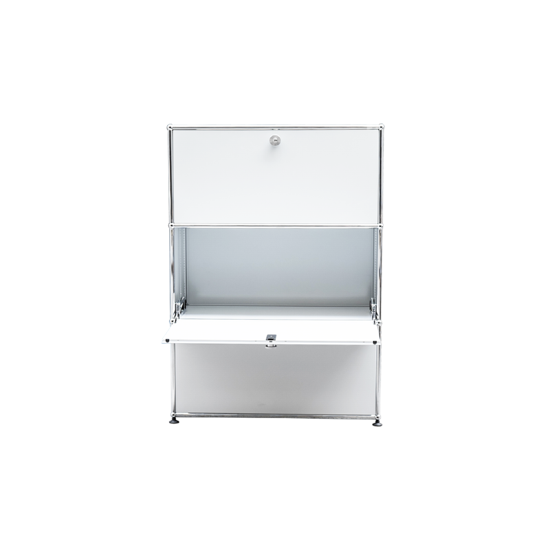 White USM storage unit with chrome-plated frame - 1990s