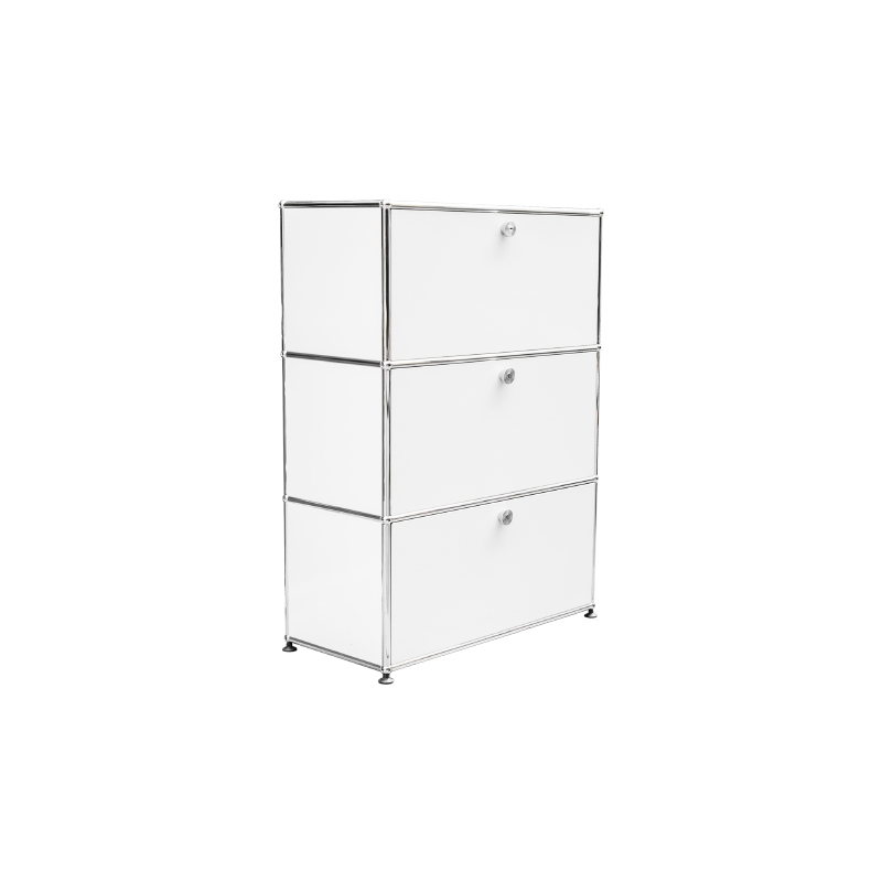 White USM storage unit with chrome-plated frame - 1990s