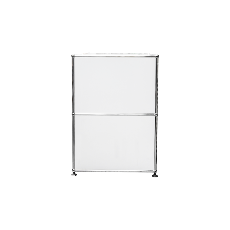 White storage unit with chrome-plated frame by USM - 1990s