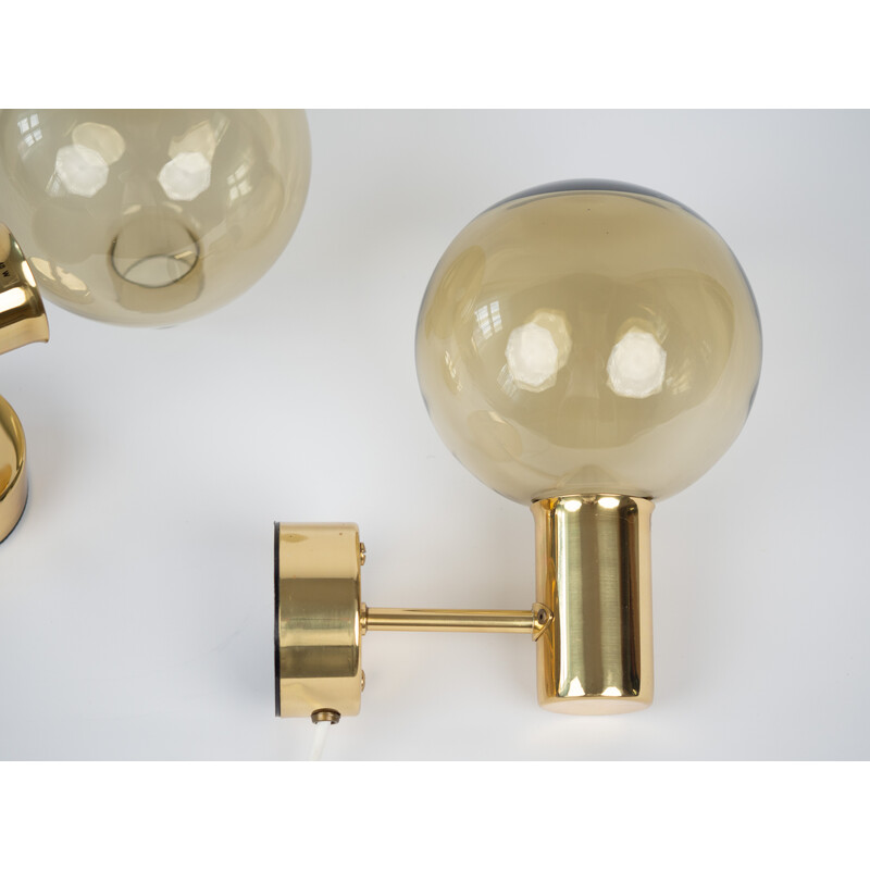 Pair of vintage V149 wall lamp in solid brass by Hans-Agne Jakobsson for AB Markaryd, Sweden 1950
