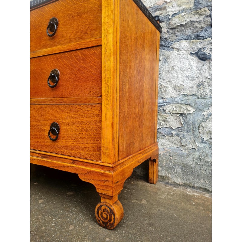 Vintage oak cabinet with 3 drawers
