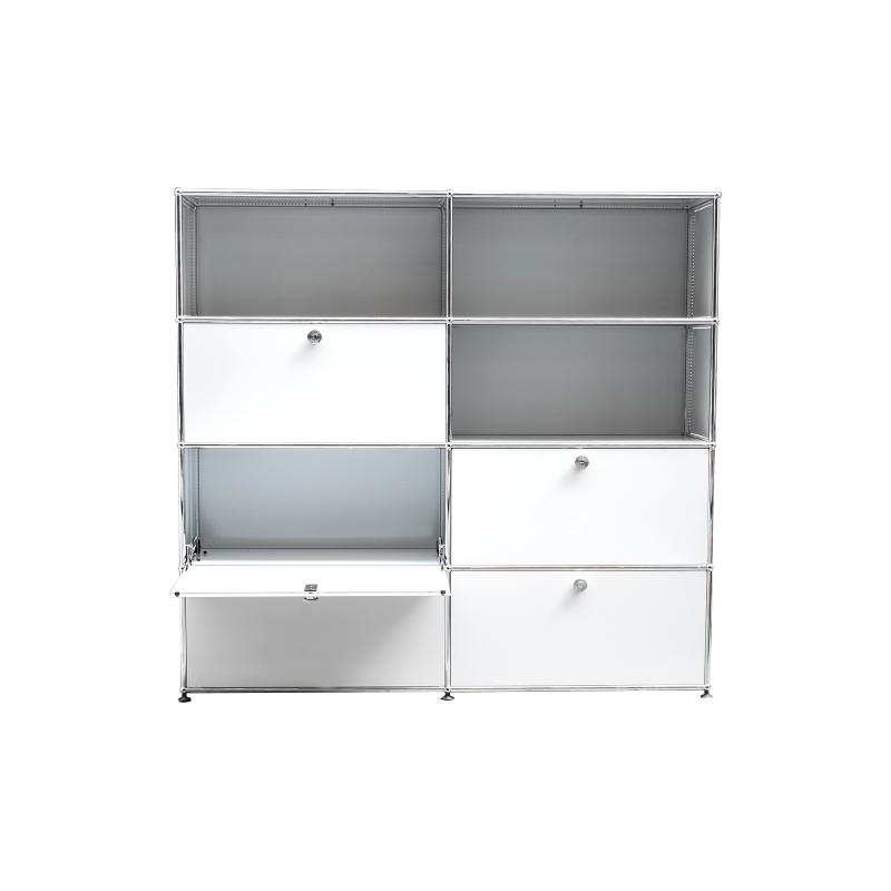 White lacquered metal Swiss storage by USM - 1980s