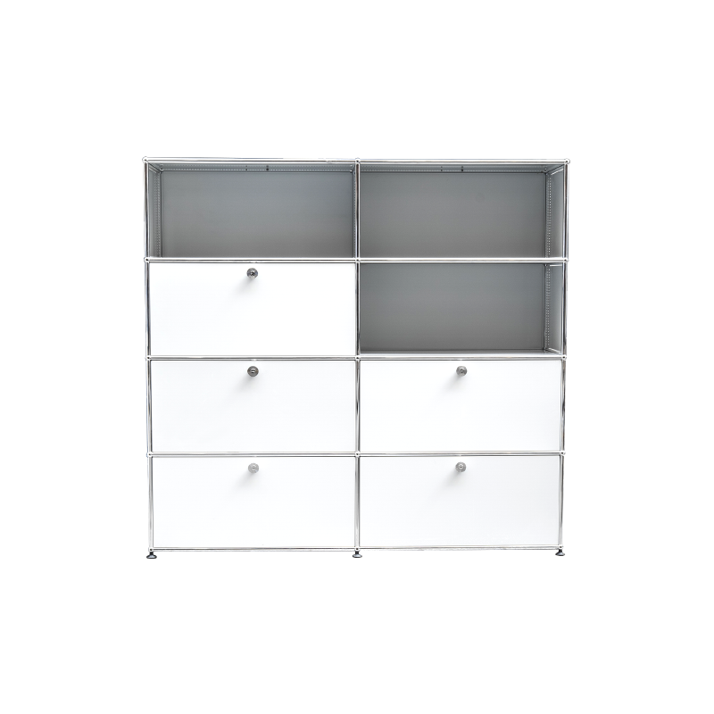 White lacquered metal Swiss storage by USM - 1980s