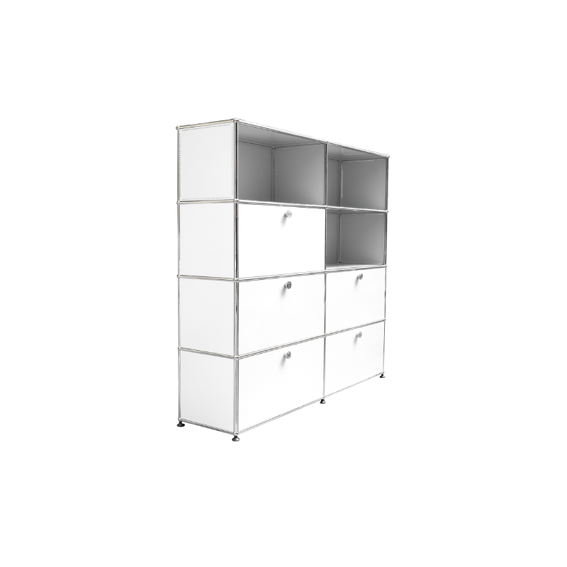 White lacquered metal Swiss storage by USM - 1980s