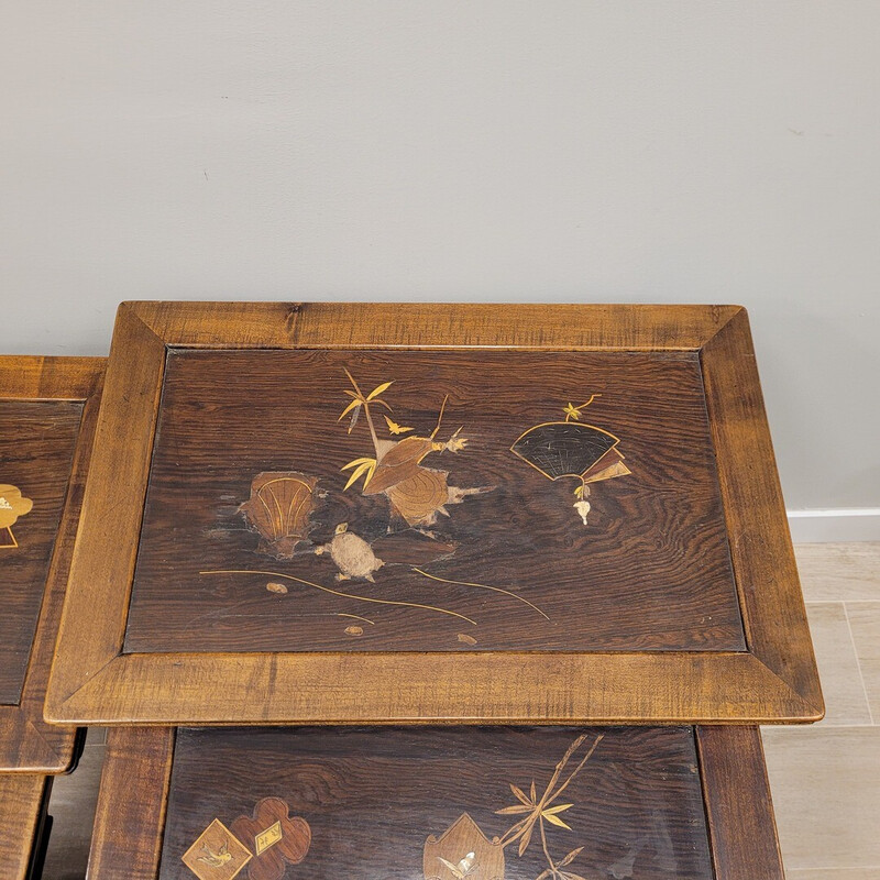 Vintage wooden nesting tables by Gabriel Frédéric