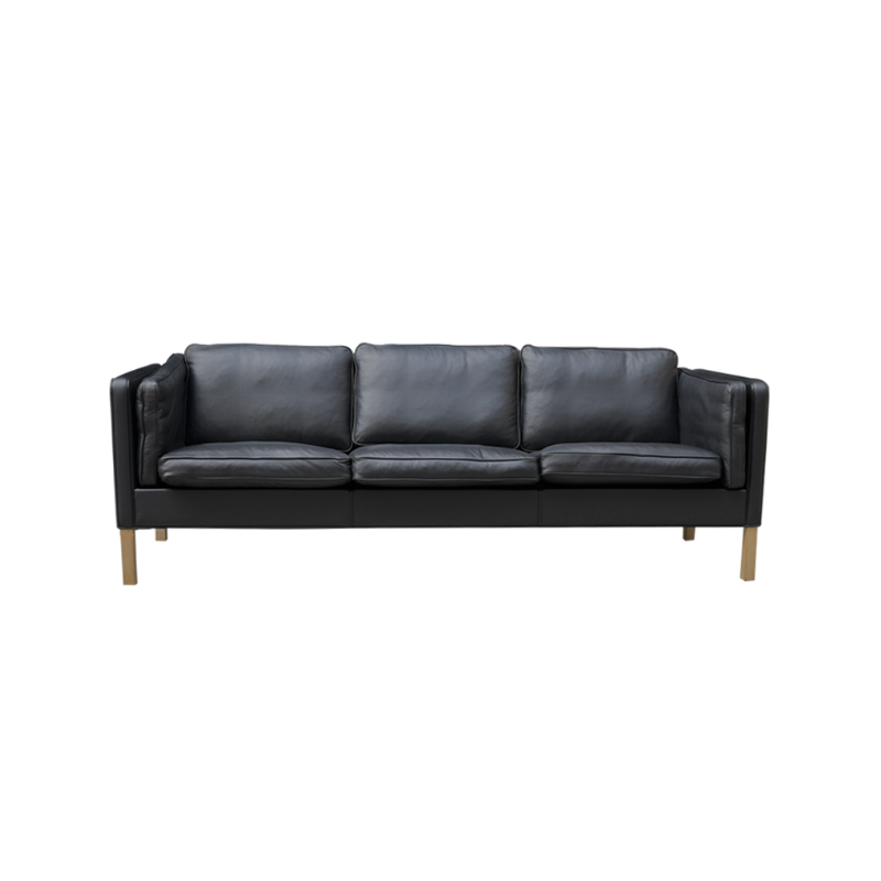 3 seats Stouby black sofa by Borge Morgensen - 1960s
