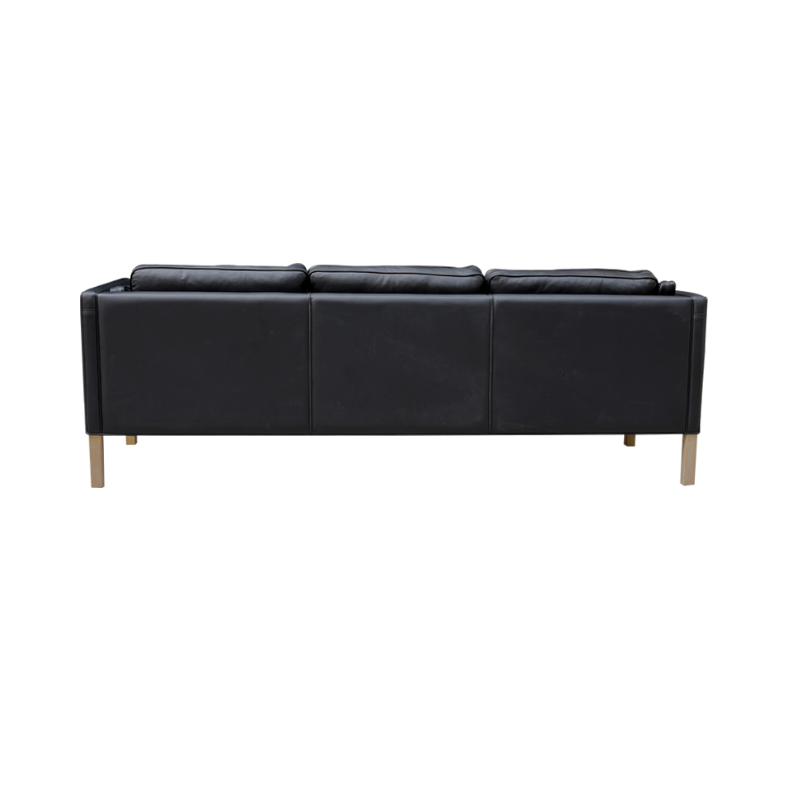 3 seats Stouby black sofa by Borge Morgensen - 1960s