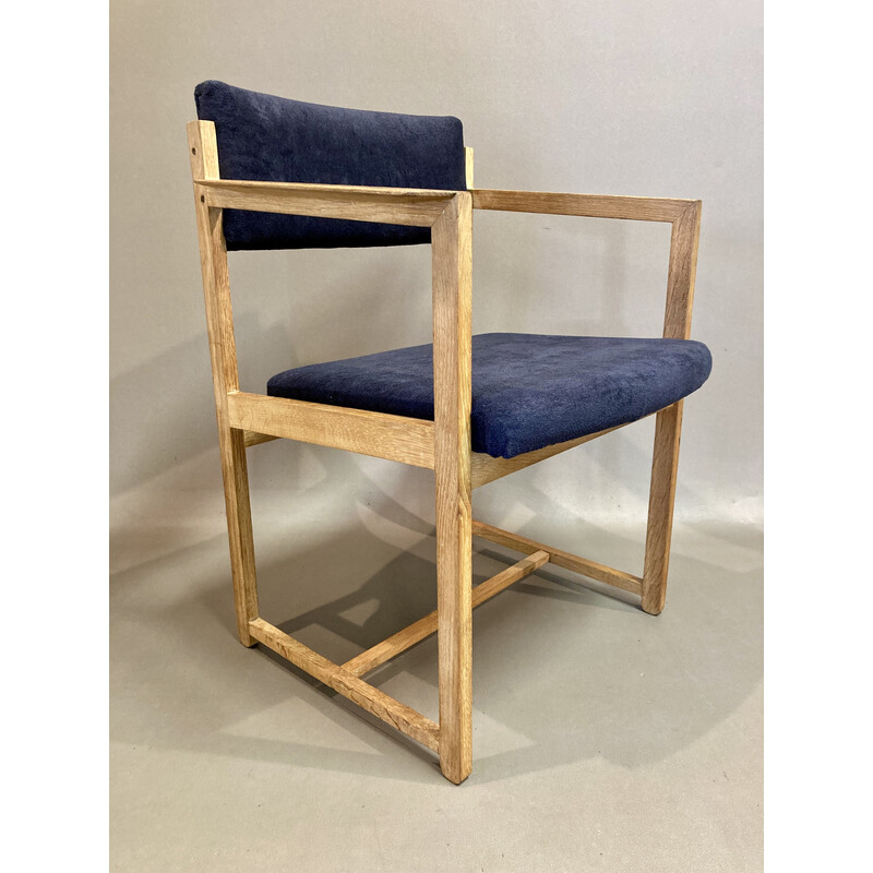 Paire de fauteuils vintage en chêne cérusé, 1960