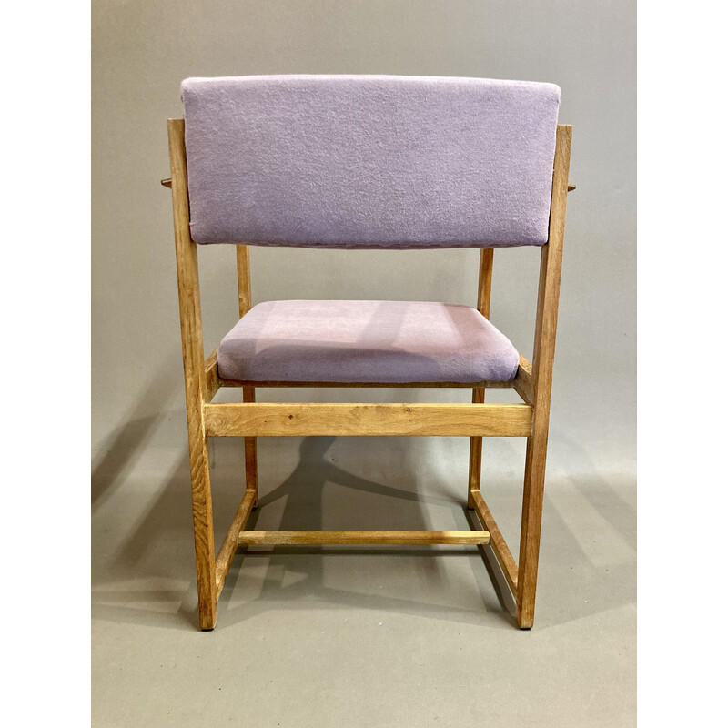 Cadeira de braços Parma vintage em carvalho cerúleo, 1960