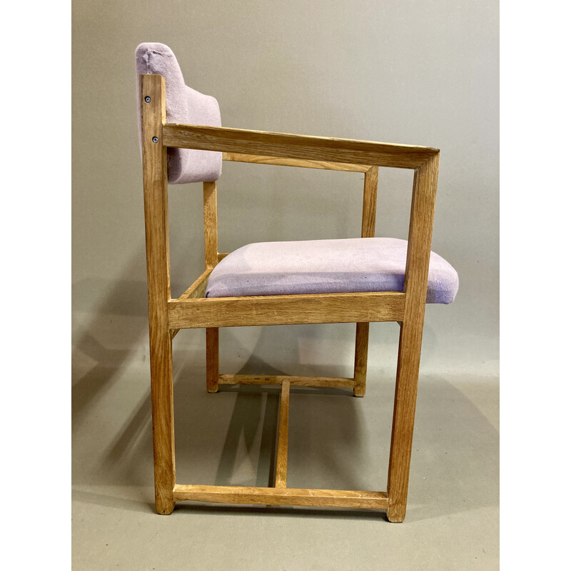 Cadeira de braços Parma vintage em carvalho cerúleo, 1960