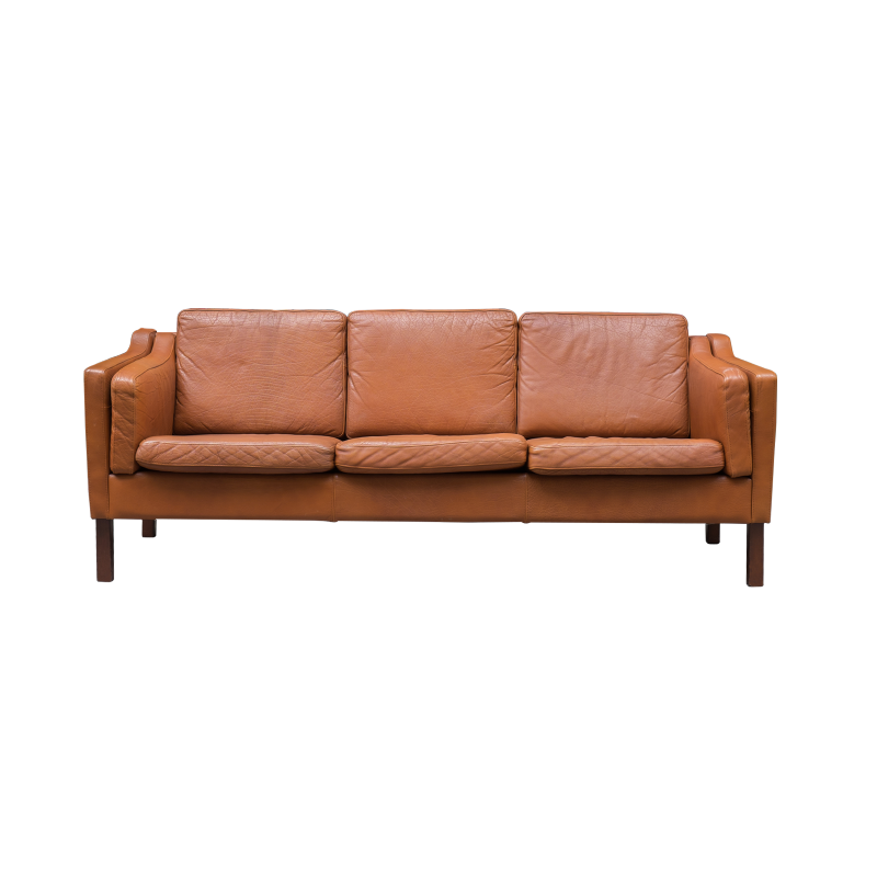 3 seater Stouby brown sofa by Borge Mogensen - 1950s