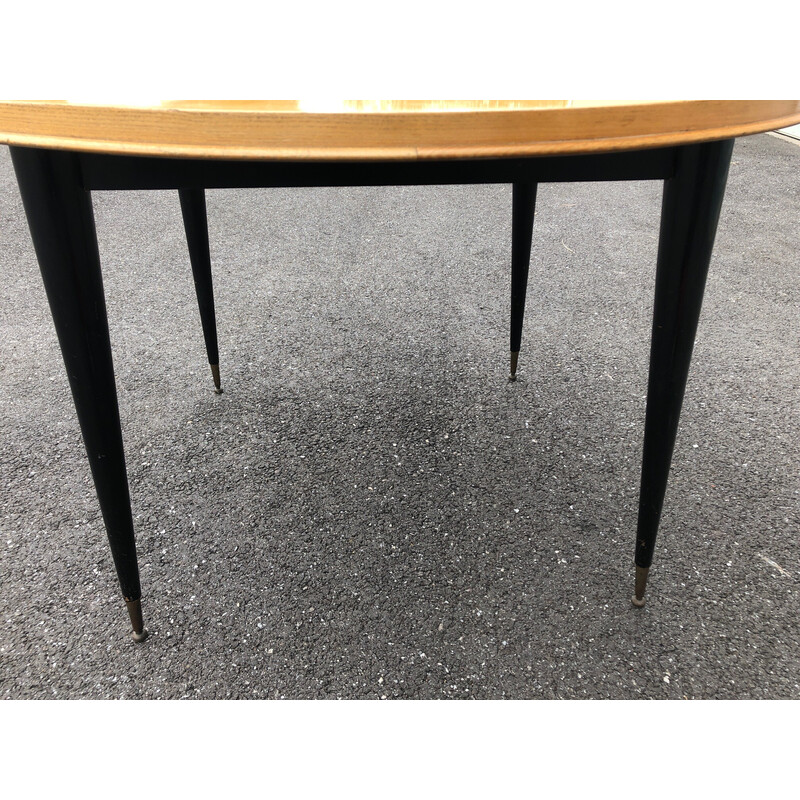 Vintage extendable ash dining table by Charles Ramos, 1950
