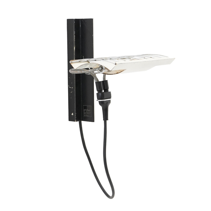 Vintage "269" wall lamp in black painted metal by Gino Sarfatti for Arteluce, Italy 1970