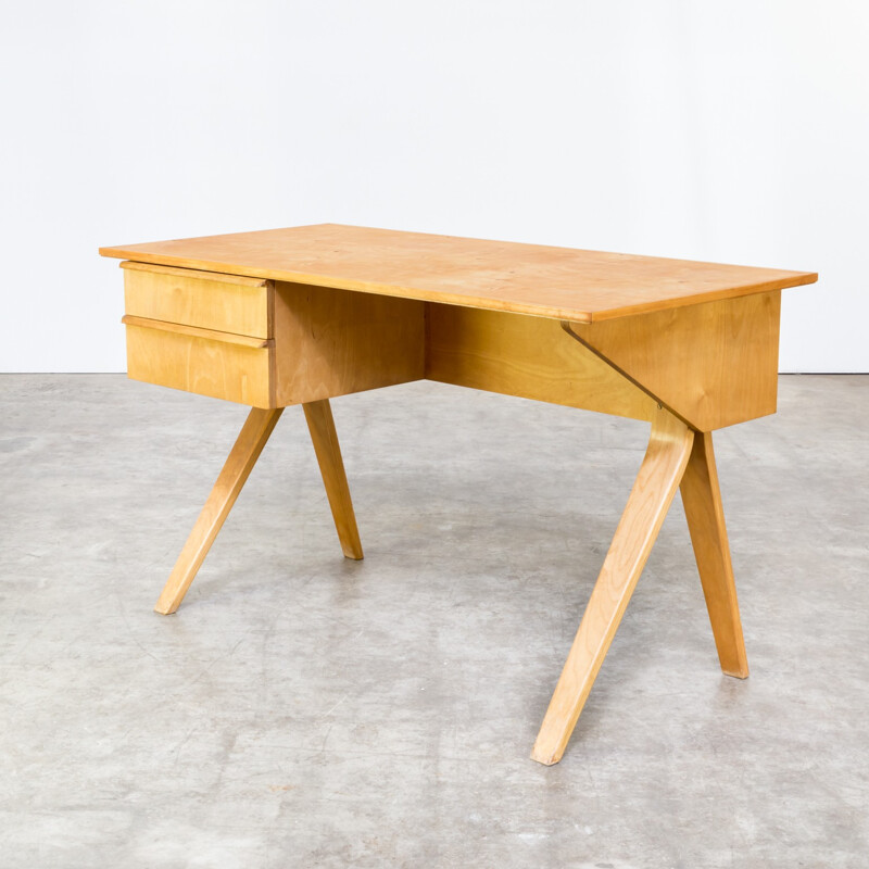 Writing desk in birchwood model EB02 by Cees Braakman for Pastoe - 1950s