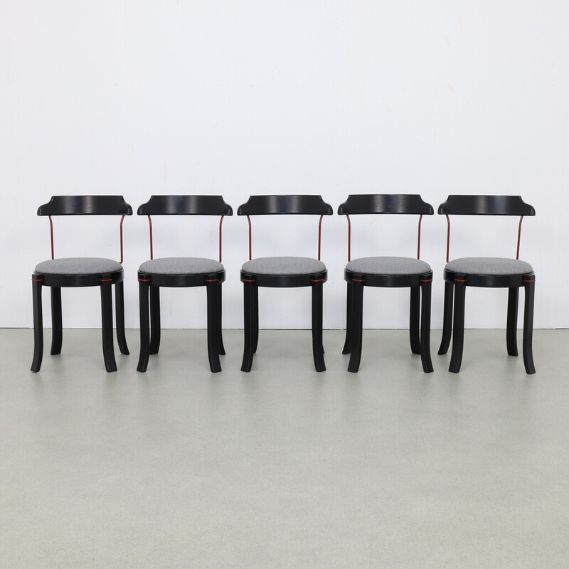 Set of 5 vintage dining chairs, 1980