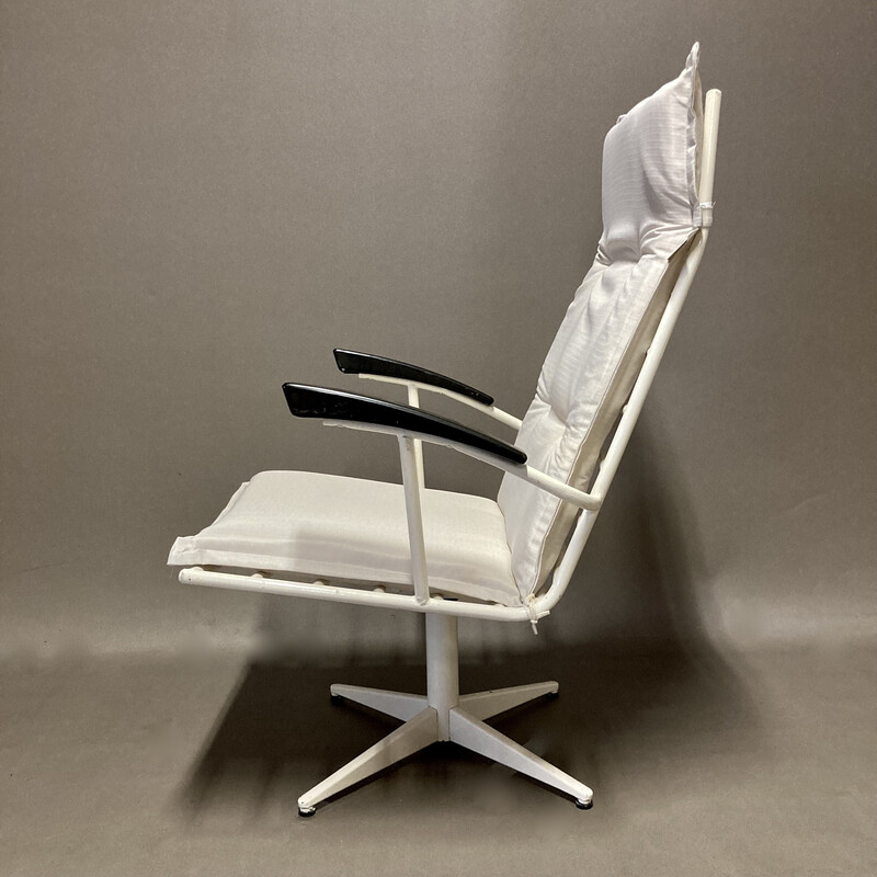 Cadeiras de braços giratórias vintage em metal e baquelite, 1960