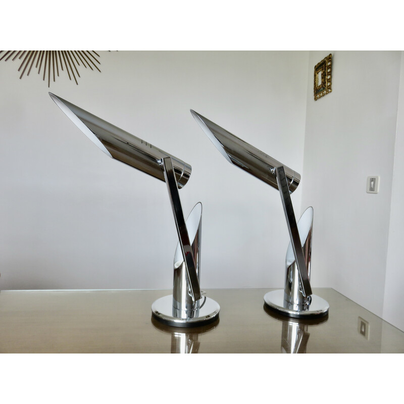 Pair of vintage "Tharsis" lamps by Luis Perez de la Oliva for Fase, Spain 1973