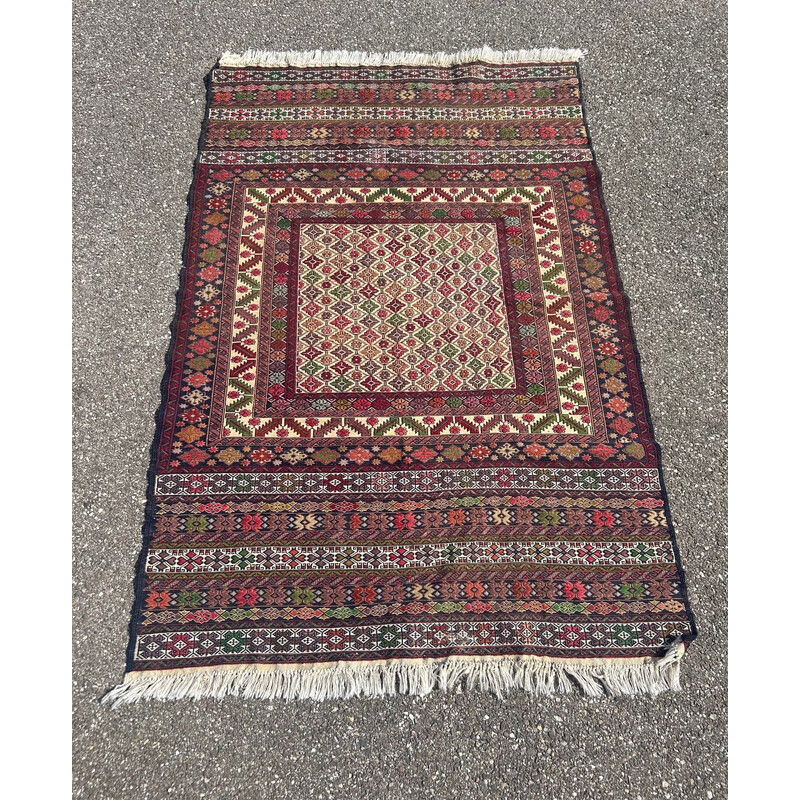 Vintage hand-knotted Kilim rug, 1970