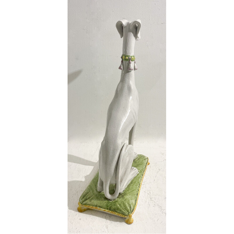 Vintage Keramik Whippet Hund Skulptur, Italien 1960