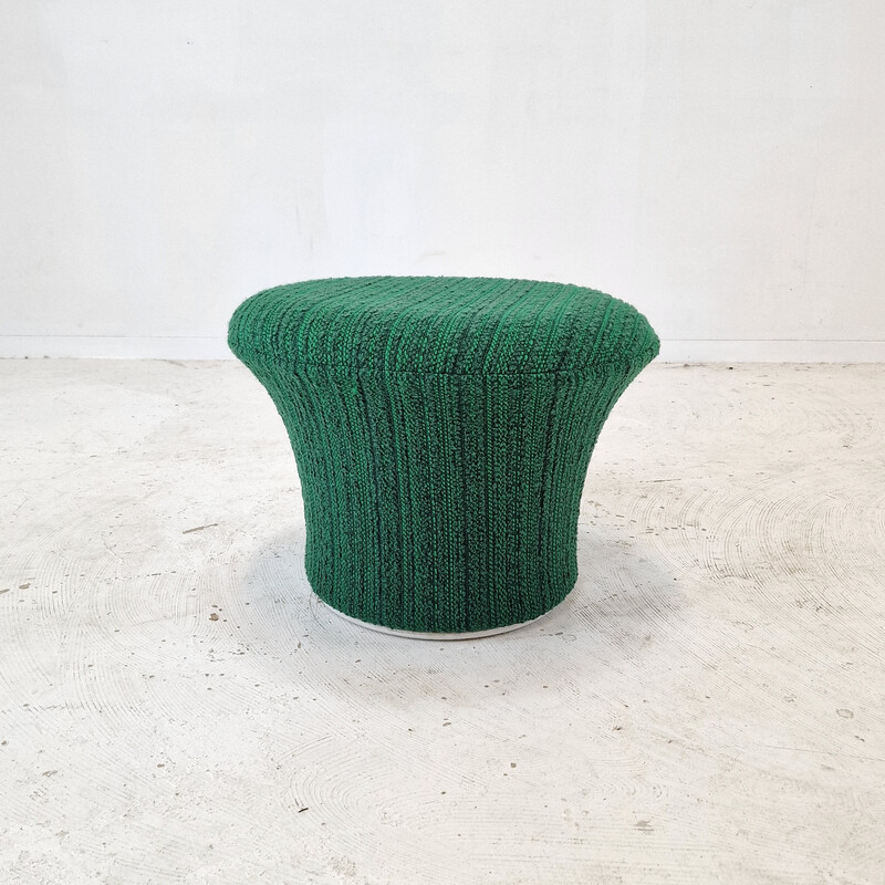 Vintage armchair with ottoman in wool fabric by Pierre Paulin for Artifort, 1960