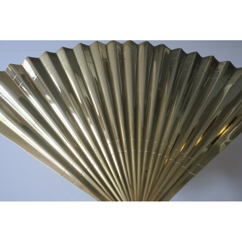 Golden brass fan-shaped wall lamp - 1970s