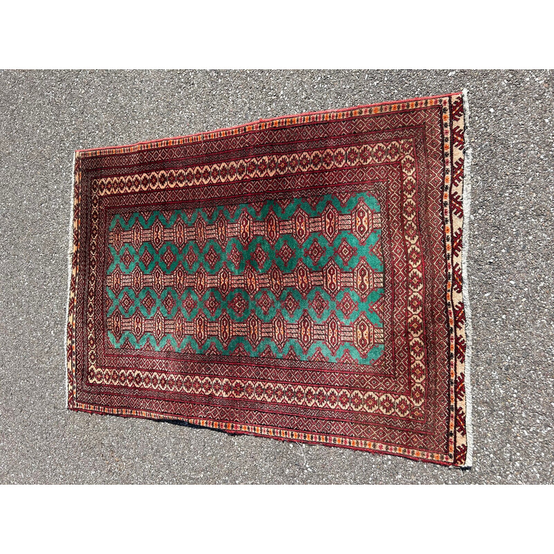 Vintage Perzisch handgeknoopt tapijt van wol en zijde, 1970