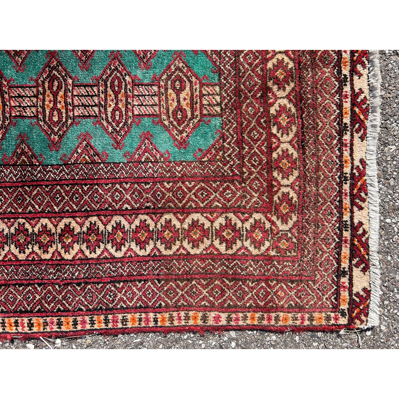 Vintage hand-knotted Persian wool and silk rug, 1970
