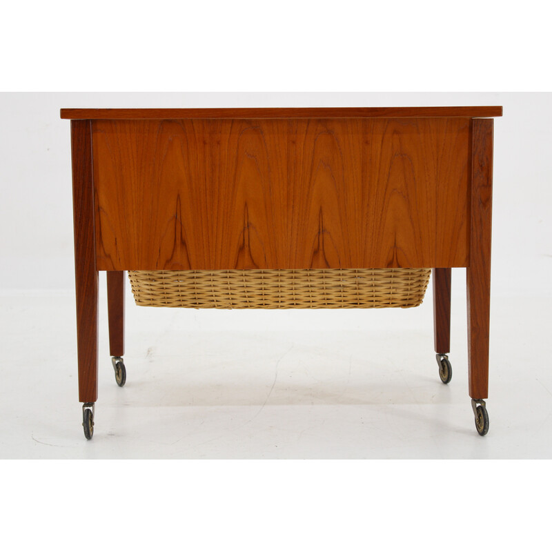 Vintage teak sewing table with drawers, Denmark 1960