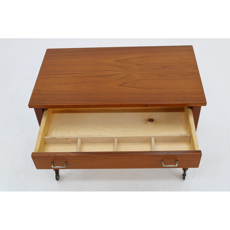 Vintage teak sewing table with drawers, Denmark 1960