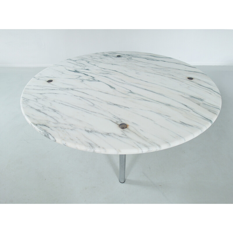 Vintage Carrara marble coffee table by Estelle and Erwin Laverne for Laverne International, USA 1950