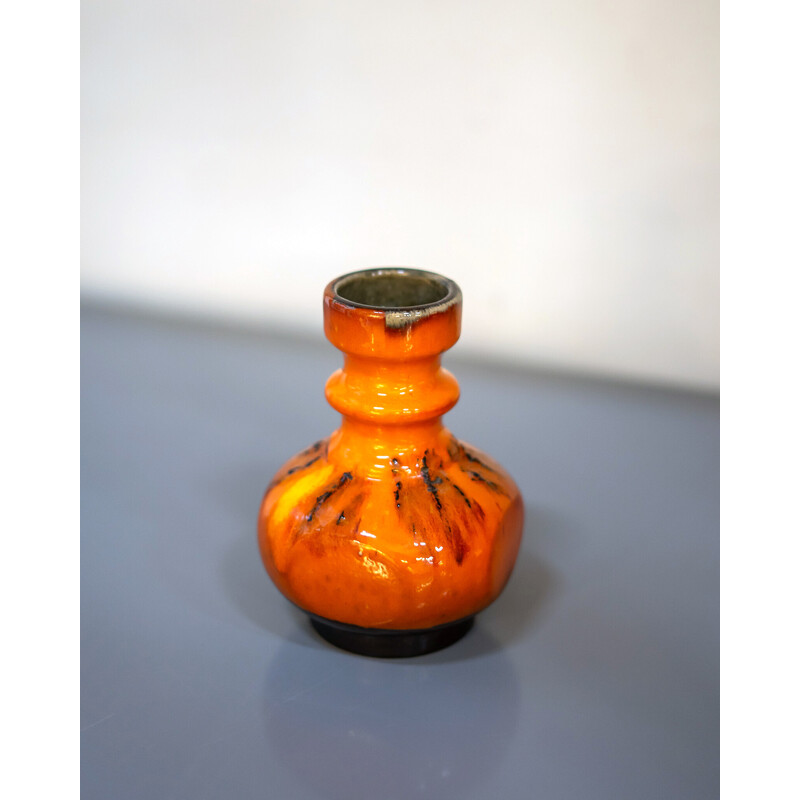 Vintage Fat Lava orange vase, West Germany