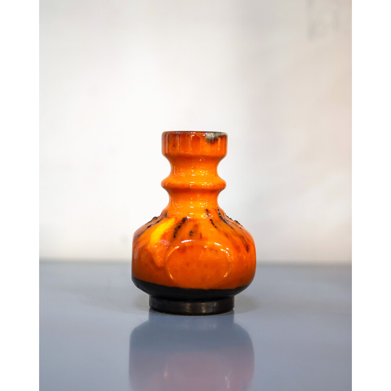 Vintage Fat Lava orange vase, West Germany
