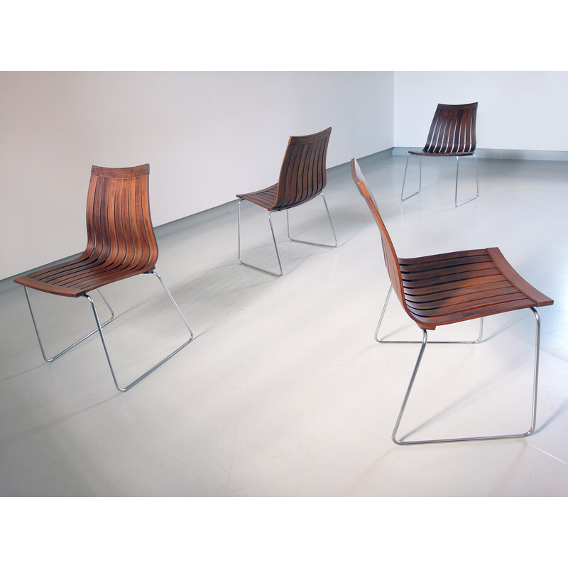 Ensemble vintage de 4 chaises de salle à manger Tønnestav par Kjell Richardsen pour Tynes Møbelfabrikk, Norvège 1960