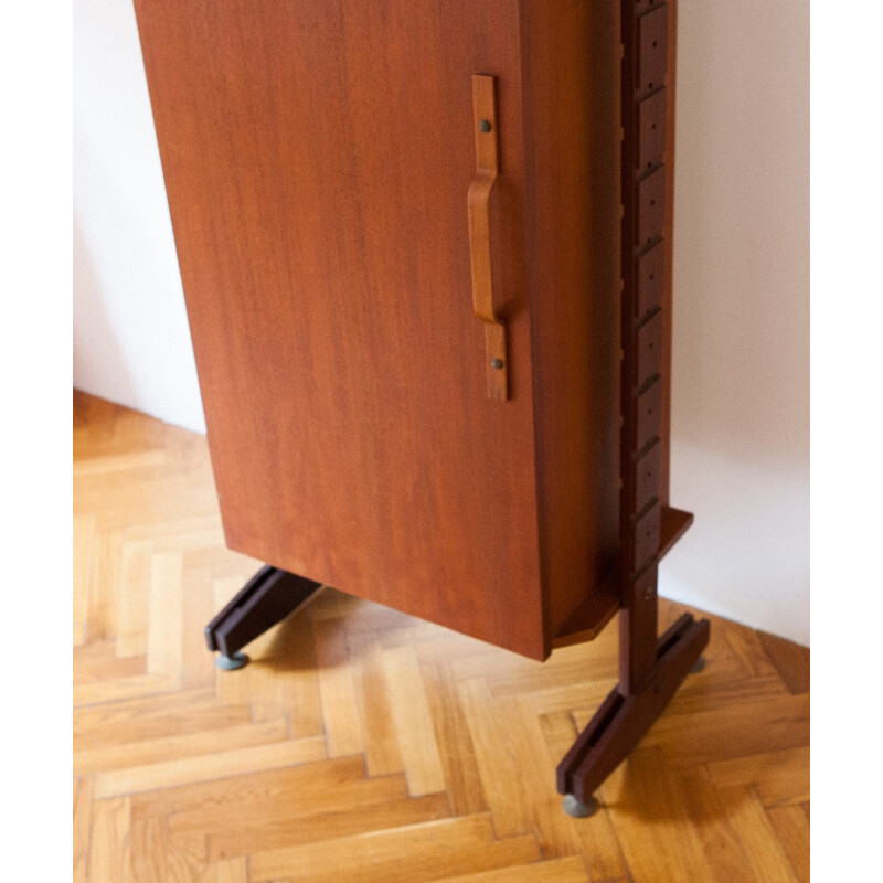 Italian cabinet in rosewood, mahogany and brass - 1950s