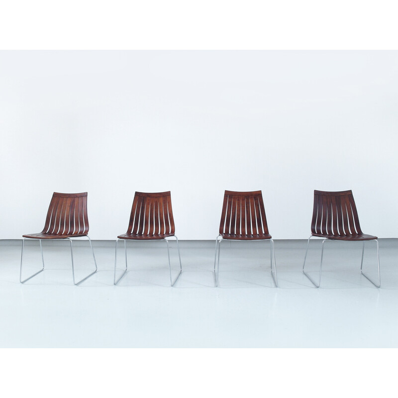 Conjunto vintage de 4 cadeiras de jantar Tønnestav de Kjell Richardsen para Tynes Møbelfabrikk, Noruega 1960