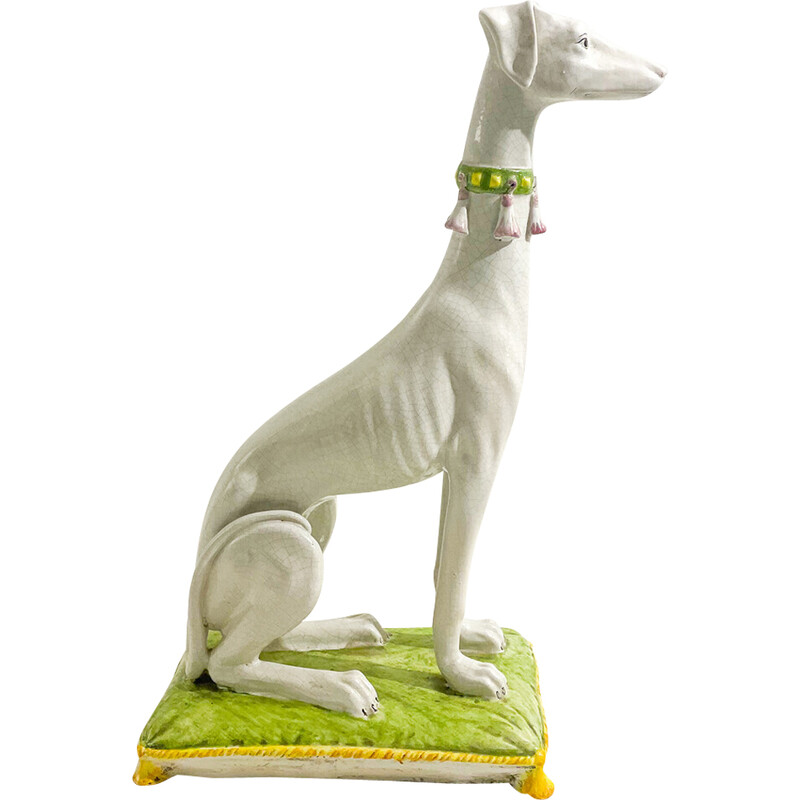 Vintage ceramic Whippet dog sculpture, Italy 1960
