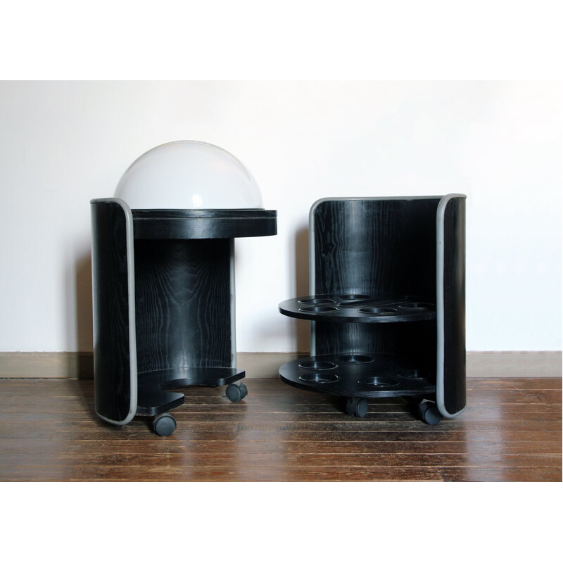 Vintage bar cabinet on wooden casters by Luigi Massoni, Italy 1960