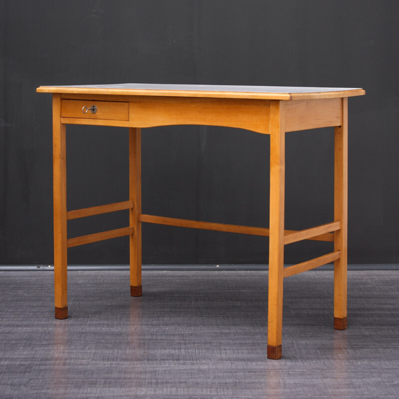 Small mid-century desk in beechwood - 1950s