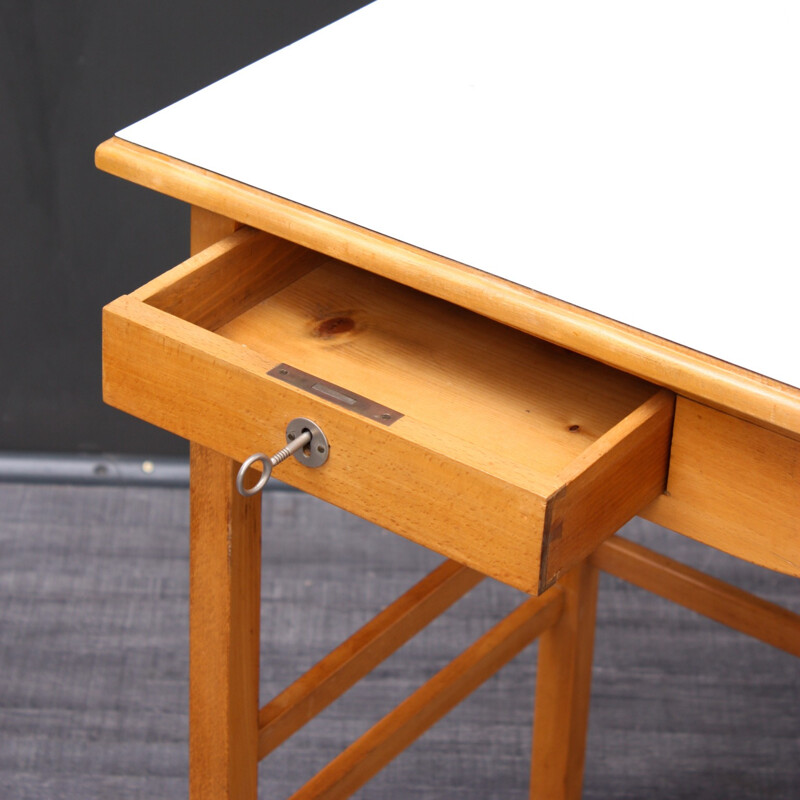 Small mid-century desk in beechwood - 1950s