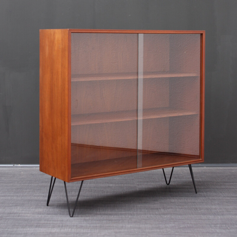 Storage cabinet in teak with hairpin legs - 1960s