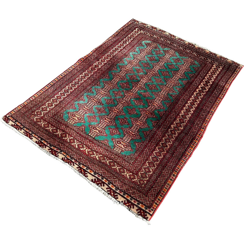 Tapete persa vintage de lã e seda, feito à mão, 1970