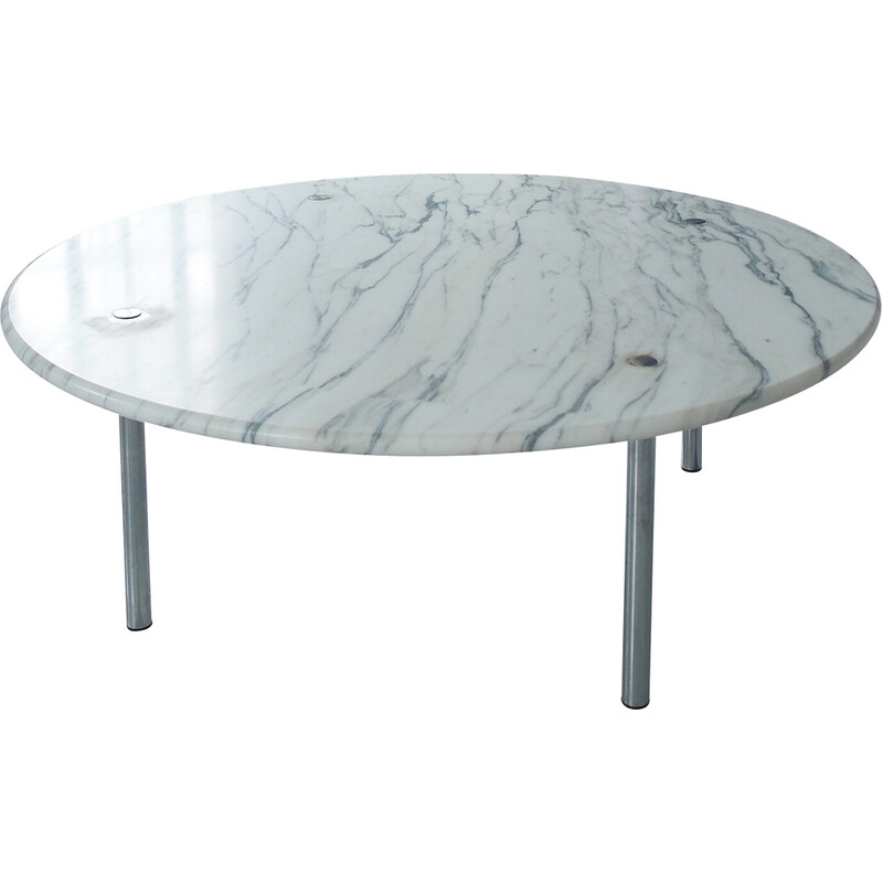 Vintage Carrara marble coffee table by Estelle and Erwin Laverne for Laverne International, USA 1950