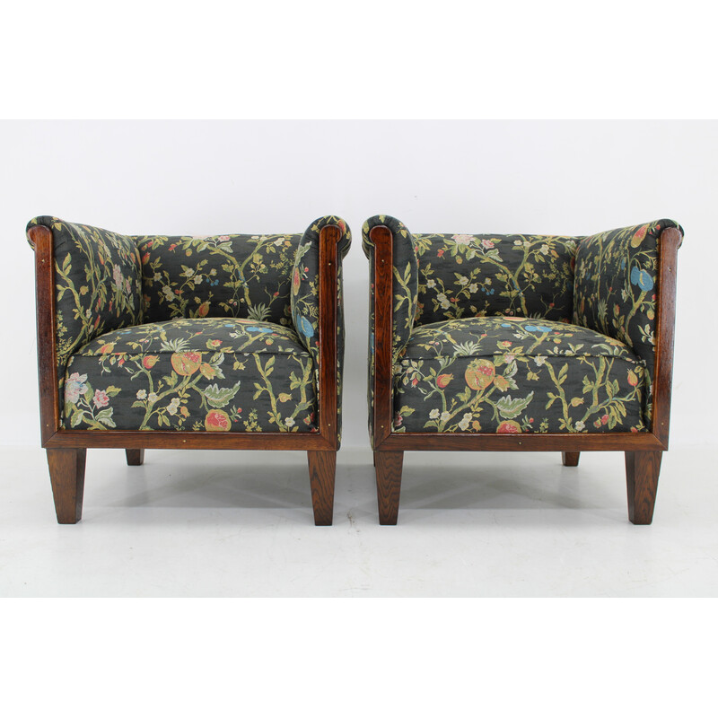 Pair of vintage Art Deco armchairs, Czechoslovakia 1930