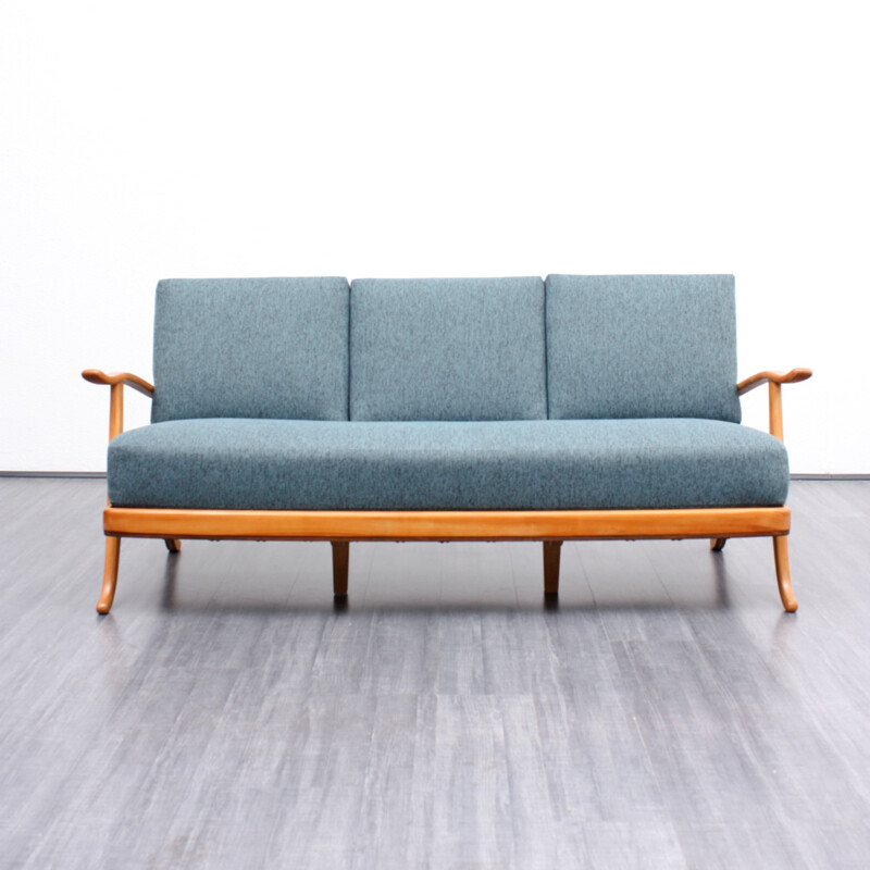 Mid-century 3-seater blue sofa - 1950s