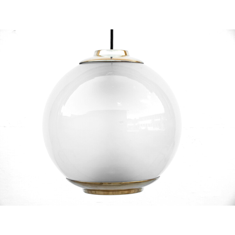 Set of 3 Vintage Ls2 ball hanging lamps by Luigi Caccia Dominioni for Azucena, Italy 1954