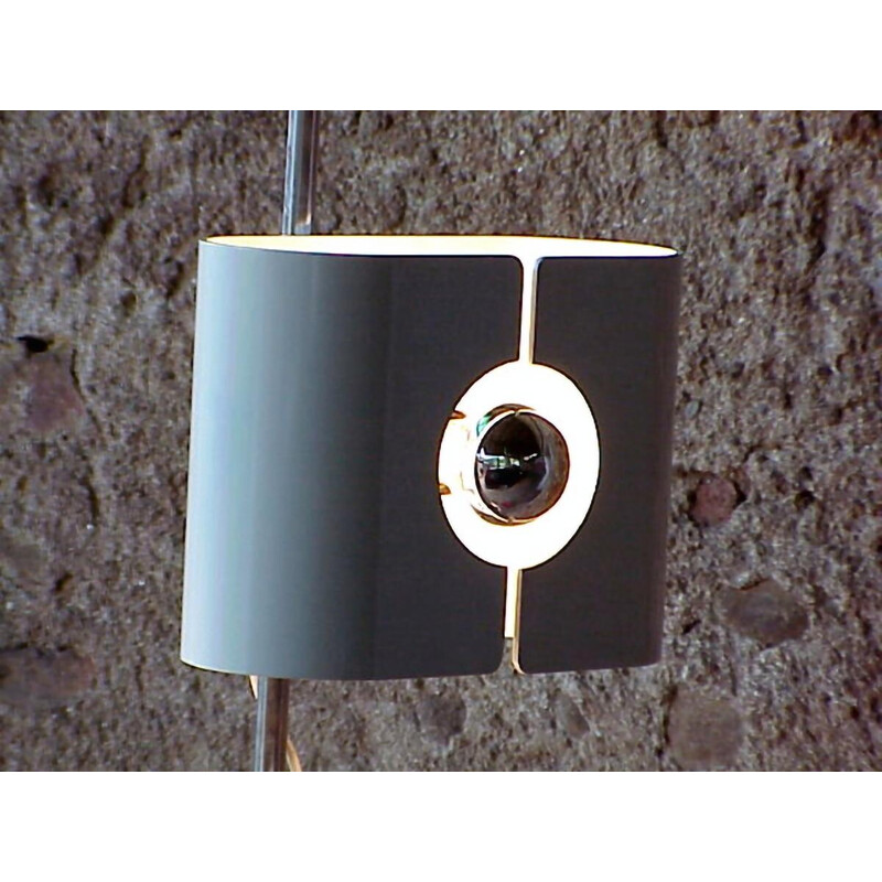 Vintage wall lamp in aluminum and chrome steel for Stilux, Italy 1970