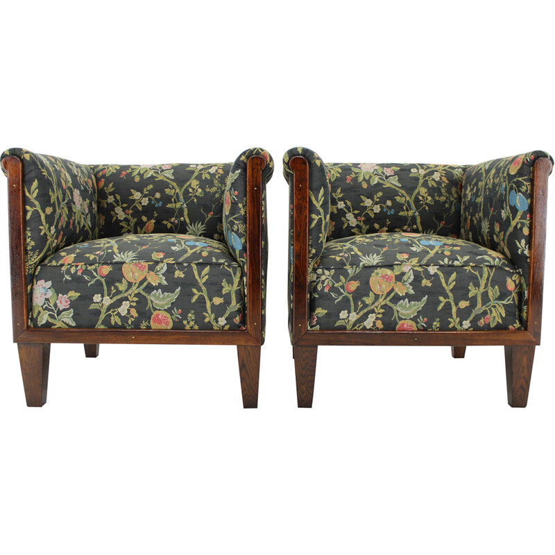 Pair of vintage Art Deco armchairs, Czechoslovakia 1930