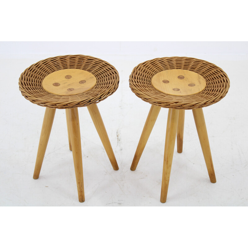 Pair of vintage side tables by Jan Kalous for Uluv, Czechoslovakia 1970